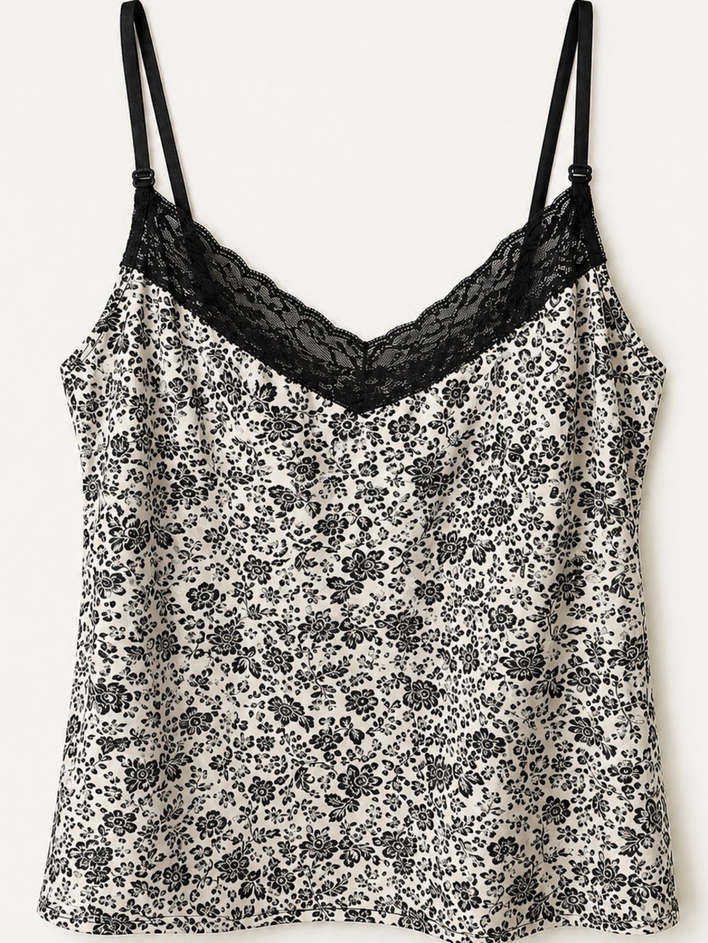 Laura Ashley Black & White Floral Cami Tank Y2K Coquette Soft Grunge Large